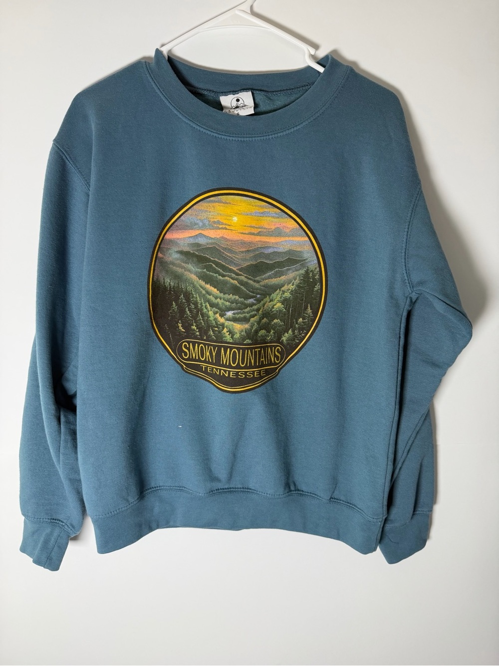 Smoky Mountains Crewneck Sweatshirt - Teal Blue